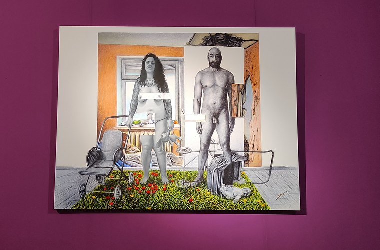 ...and now it is time to remedy - Mixed media on canvas - 130cm x 170cm - 2023