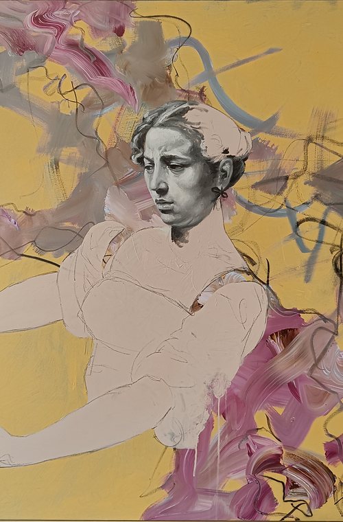 Judith after Caravaggio - Mixed Media on Canvas - 123cm x 103cm - 2024