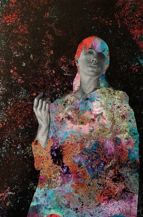 Night is Watching - Mixed Media on Canvas - 53cm x 43cm - 2025